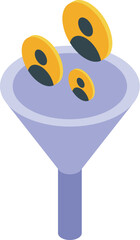 Poster - Sales funnel is attracting customers with inbound marketing and converting leads into customers