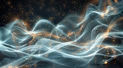 Aufkleber - Abstract expression of data flow with light streaks. Generative AI.