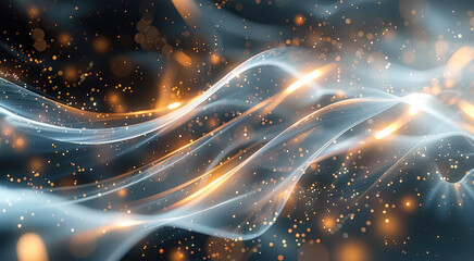 Aufkleber - Abstract expression of data flow with light streaks. Generative AI.