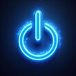 © Eric - shocking blue power button on black background