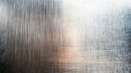 Poster - Close-up of a scratched metallic surface with light and shadow play, showcasing texture and industrial feel.