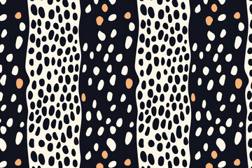 Poster - Abstract dark and light pattern with organic shapes in black, white, and orange tones.  design, great for backgrounds or textile prints.