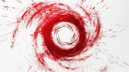 Poster - A vibrant red swirl design on a plain white background
