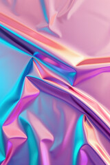 Poster - Vibrant abstract holographic background with iridescent colors and smooth, wavy textures.