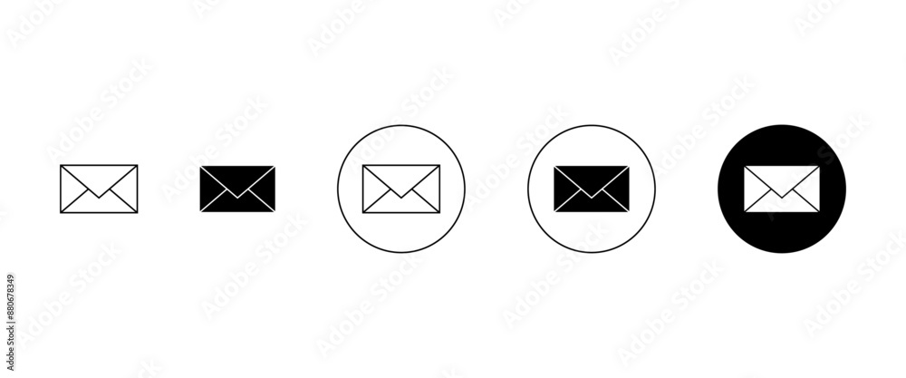 mail icon set, envelope icon set, vector illustration, vector email ...