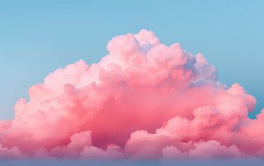 Wall Mural - a breathtaking formation of fluffy pink clouds against a serene blue sky, capturing the essence of a