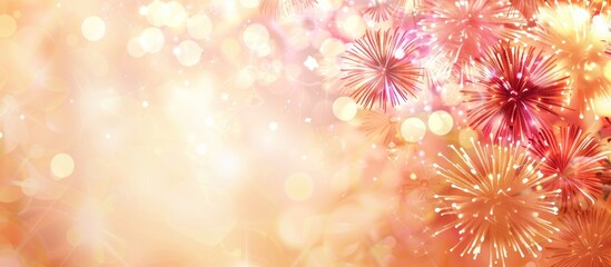 Poster - Celebrate New Year with fireworks in an abstract holiday background with room for text perfect for a copy space image