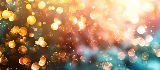 Canvas Print - Abstract bokeh lighting creating a decorative background with copy space image