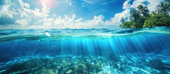 Poster - Background of a tropical sea with room for a copy space image