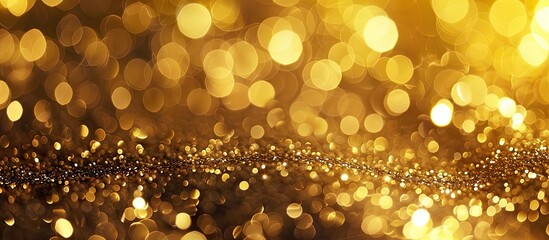 Aufkleber - Festive gold glitter with bokeh background blurred for a cheerful holiday theme celebration like Christmas New Year Suitable for a festive copy space image