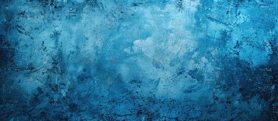Poster - Abstract blue grunge texture background with a frame featuring a faded central area for inserting your copy space image