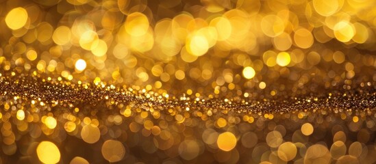 Aufkleber - Festive gold glitter with bokeh background blurred for a cheerful holiday theme celebration like Christmas New Year Suitable for a festive copy space image