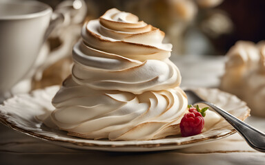 Meringue, crisp and sweet