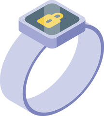 Poster - Smart ring showing lock icon, representing secure access control and wearable technology