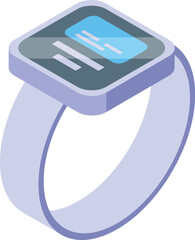 Poster - Smart bracelet showing text message on screen with isometric view