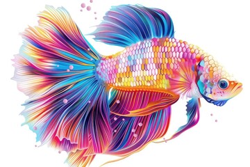 Fish illustration isolated white background