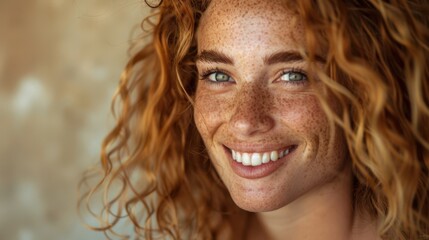 Wall Mural - The Smiling Freckled Woman