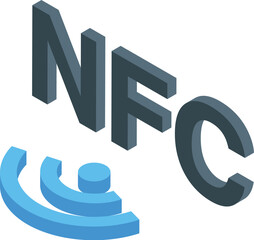 Poster - Nfc wireless communication technology sending data with radio waves