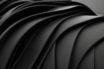 Wall Mural - Soft Abstract Waves in Black and Gray: Textured Illustration Background for Presentation or Banner Design