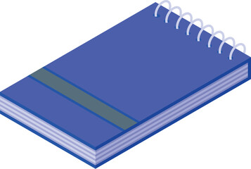 Poster - Blue notebook isometric style representing back to school projects, studying and learning