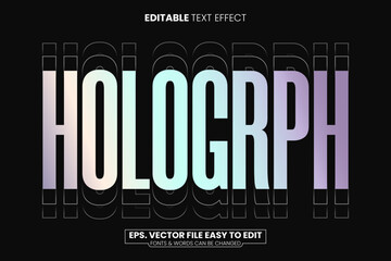 Wall Mural - holographic editable text effect