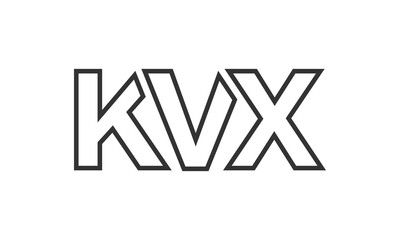 Poster - KVX logo design template with strong and modern bold text. Initial based vector logotype featuring simple and minimal typography. Trendy company identity.