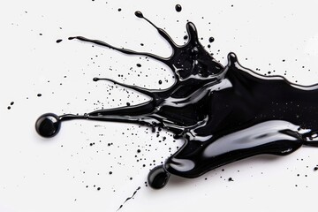 Poster - Close-up image of a single liquid drop on a clean white surface