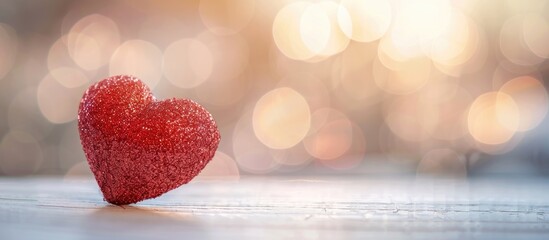 Aufkleber - Blurry heart shape on a white surface with a copy space image perfect for showcasing your ideas on love and Valentine s Day