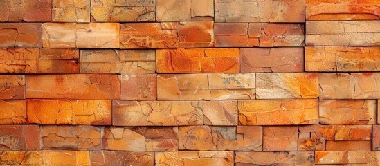 Poster - Stock photo of orange colored bricks for a wall with copy space image