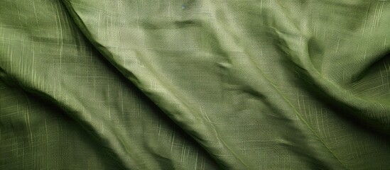 Fototapete - Green canvas fabric background resembling natural linen with copy space image