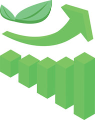Poster - Green arrow rising over a bar chart, symbolizing ecology and positive growth