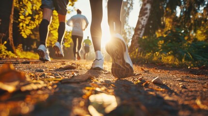 Wall Mural - Jogging on the road in the morning.