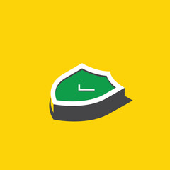 Wall Mural - Yellow and green isometric shield icon. Vector illustration	