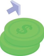 Poster - Dollar currency increasing indicating business success finance concept