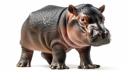 Poster - A Baby Hippopotamus Close-Up Portrait