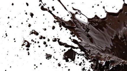 Canvas Print - A messy splash of chocolate on a clean white surface