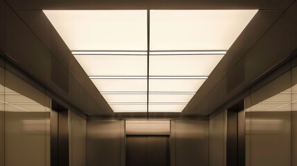 Poster - Modern ceiling featuring fluorescent lamp in light panel