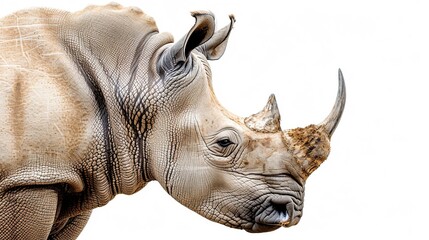 Canvas Print - Close-up Portrait of a White Rhino