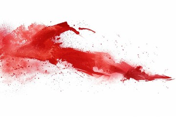 Poster - A vibrant red paint splatter on a clean white surface, great for artistic or design uses