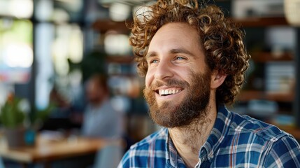 Wall Mural - The man with curly hair