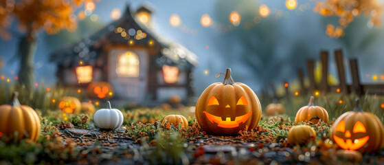 Spooky Halloween Jack O Lantern Scene