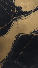 Wall Mural - Abstract black and gold close-up marble texture background. Beautiful luxury stone texture pattern vertical 9:16 stories wallpaper design.	