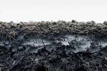 Poster - A close-up shot of a dirt and grass area