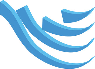 Poster - Blue abstract waves are overlapping forming a modern logo design element