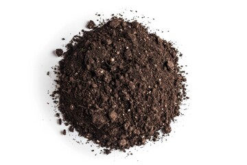 Poster - A close-up shot of a pile of dirt on a white surface, perfect for illustrating a messy or unfinished area