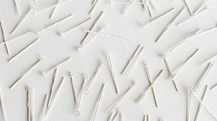 Wall Mural - White background with bobby pins