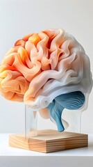 Wall Mural - Frontal Lobe of the Brain with Peach-Colored Gradient