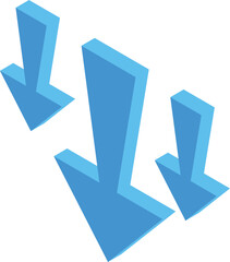 Poster - Three blue arrows are pointing down, symbolizing a negative trend or decline