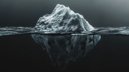 Aufkleber - A large ice mass floating on calm waters, surrounded by nothing but sea and sky