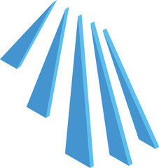 Poster - Abstract 3d illustration of blue geometric shapes creating an illusion of converging lines